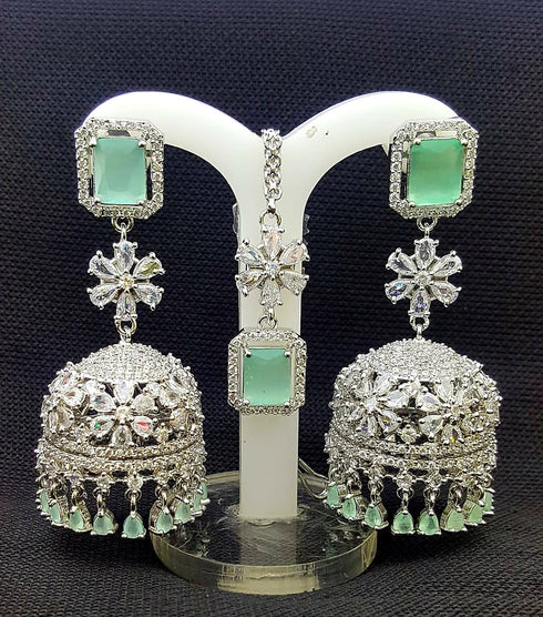 American Diamond Zirconia Jhumki Set - D173